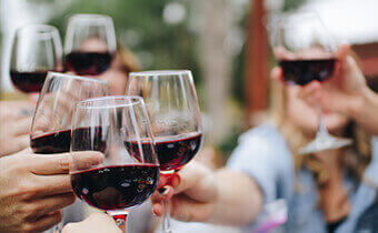 friends toasting wine
