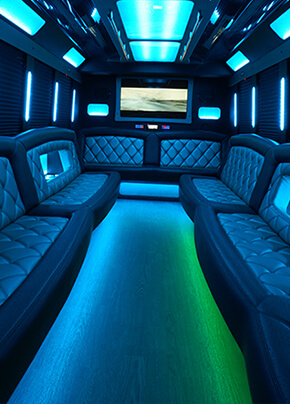 white party bus exterior